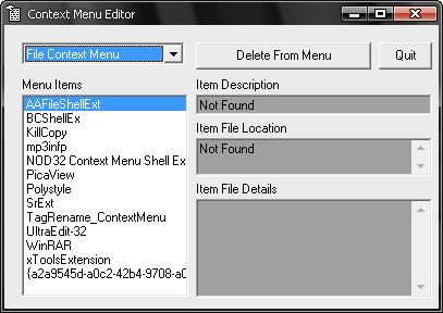 Context Menu Editor